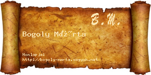 Bogoly Márta névjegykártya